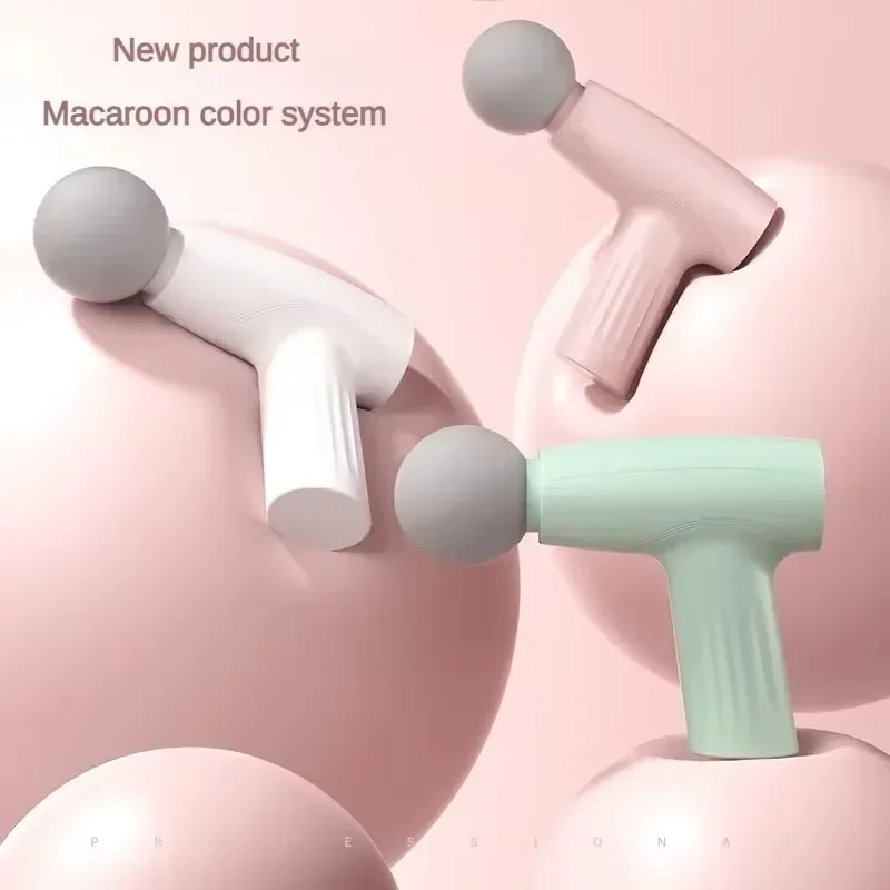 Massage Gun - กล้ามเนื้อมินินวดสีชมพูปืนเนื้อเยื่อลึกมือถือปืนนวดบําบัดปืน Fascia ปืนนวดนวดมือถือเนื้อเยื่อลึก