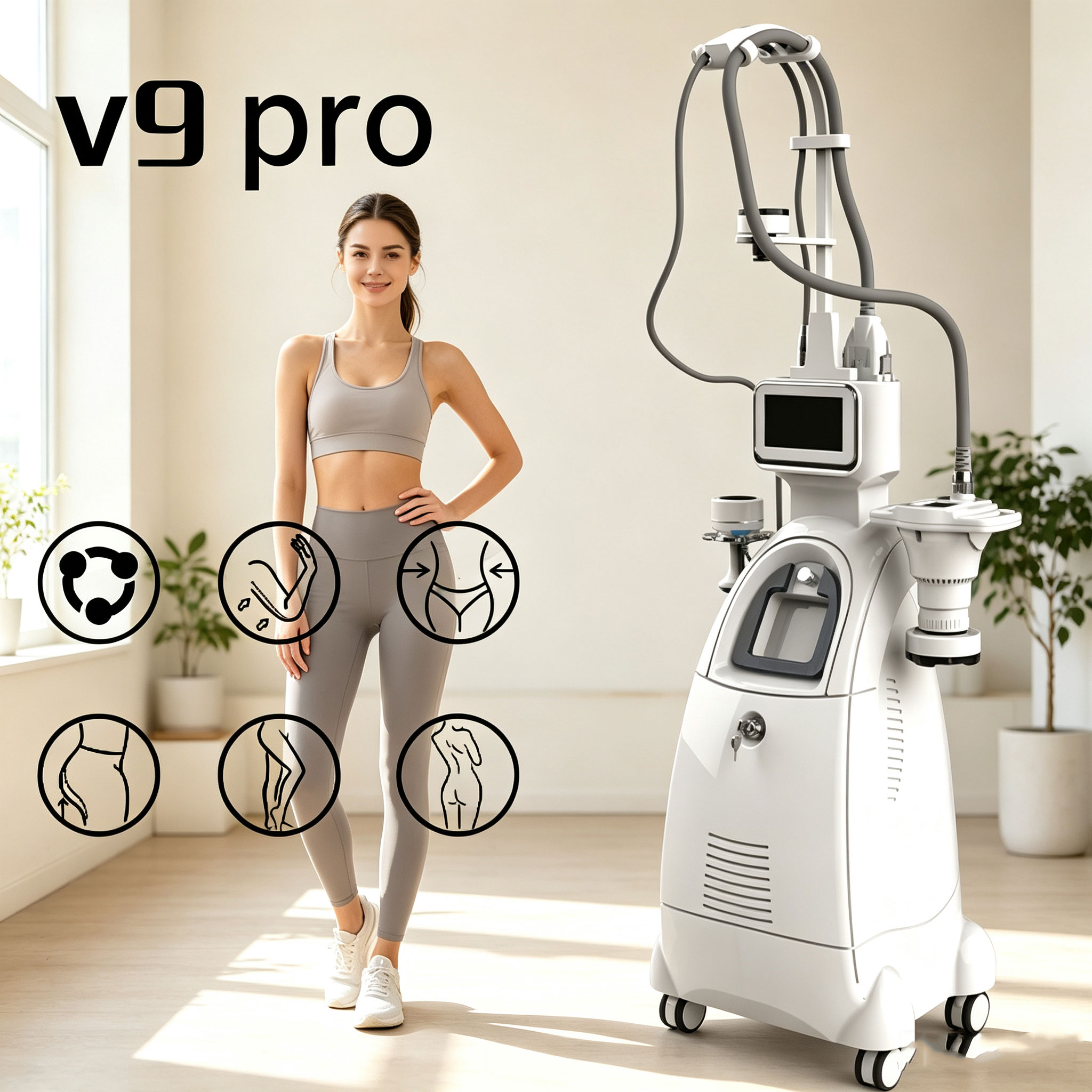 Body Brush - เครื่องนวดสุญญากาศ V9 PRO สำหรับการจัดการรูปร่าง กระชับผิว เครื่องนวดตัวสำหรับร้านเสริมความงาม