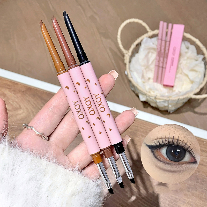 Body Brush - QXQY อายไลเนอร์สองหัว ดินสอเขียนคิ้วแบบทูอินวัน และอายไลเนอร์ใต้ตา พร้อมหัวแปรง แต่งหน้าติดทนนาน