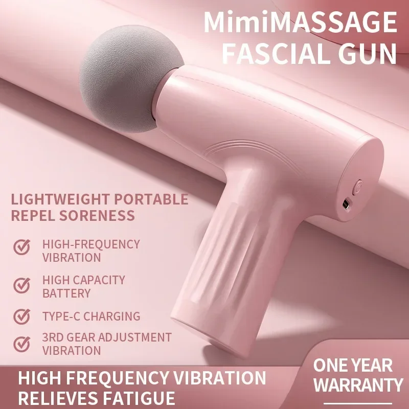 กล้ามเนื้อมินินวดสีชมพูปืนเนื้ - Massage Gun บทวิจารณ์และราคา