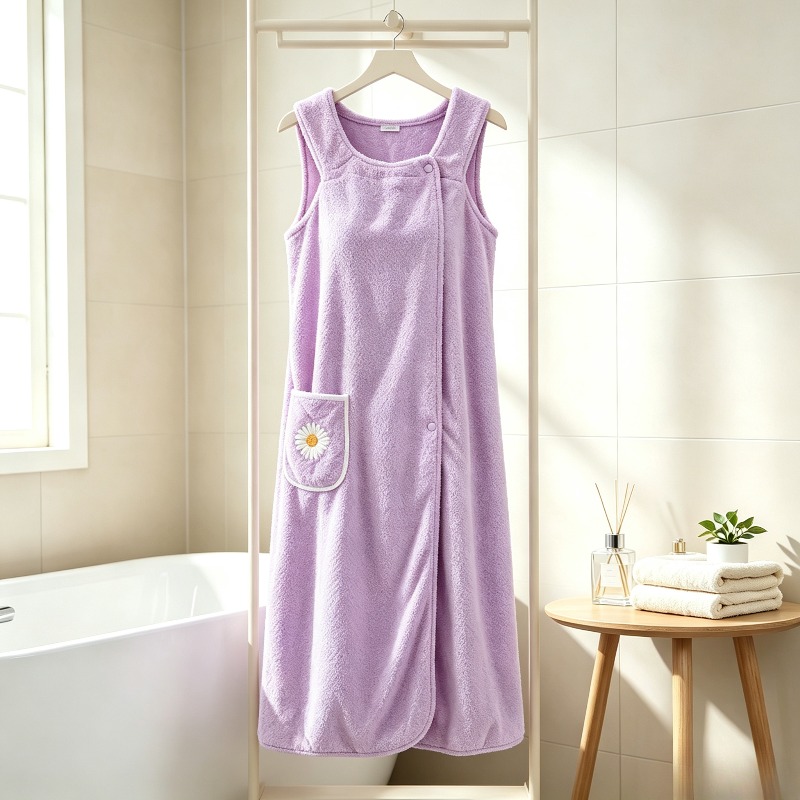 ผ้าขนหนูอาบน้ำลายดอกไม้สีชมพูข - Spa Towel บทวิจารณ์และราคา