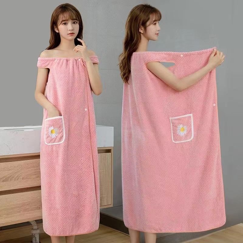 ผ้าขนหนูอาบน้ำลายดอกไม้สีชมพูข - Spa Towel บทวิจารณ์และราคา